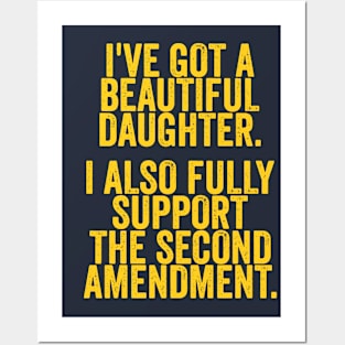 Dad Daughter Shirt, Funny Mens Tshirt, Tshirt for Dads, Fathers Day Gift, Beautiful Daughter, Second Amendment Posters and Art